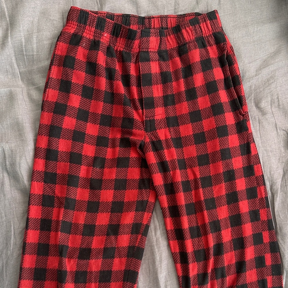 Red and Black Plaid Fleece Pajama Pants